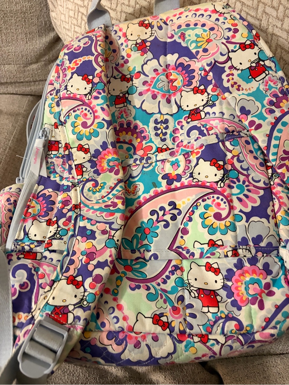 Hello Kitty Purple Multi Floral Quilted Vera Bradley Backpack - Picture 2 of 8